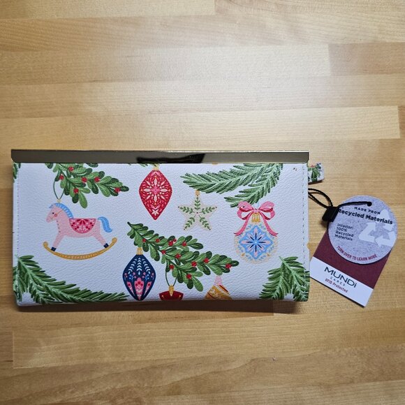 Mundi Womens Rfid Blocking Slim Fold Nutcracker Wallet - New with Tags! - Picture 2 of 6